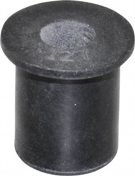 Au-Ve-Co Products - M6x1.00, 0.63" Diam x 0.051" Thick Flange, Rubber Insulated Rivet Nut - Metric Coarse Thread, Neoprene, 0.579" Long x 1/2" Body Diam, 0.63" OAL - First Tool & Supply