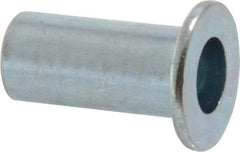 Value Collection - #10-24, 0.01 to 0.08" Grip, Steel Standard Rivet Nut - Drill Size Letter F, Flat Head - First Tool & Supply