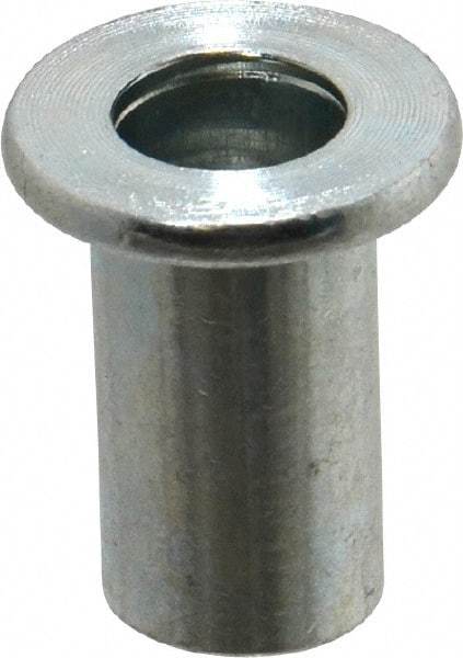 Value Collection - 3/8-16, 0.03 to 0.115" Grip, 1/2" Drill, Steel Standard Rivet Nut - Flat Head - First Tool & Supply