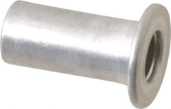 Value Collection - #10-24, 0.01 to 0.08" Grip, Aluminum Standard Rivet Nut - Drill Size Letter F, Flat Head - First Tool & Supply