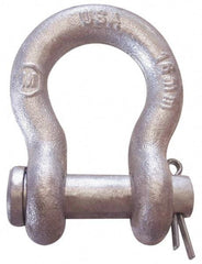 CM - 3/4" Nominal Chain Size, 5 Ton Carbon Steel Loose Anchor Shackle - 3/4" Diam, 7/8" Pin Diam, 2-13/16" High x 1-1/4" Wide Inside Jaw, 1-13/16" Inside Width, 1-3/4" Max Body Thickness - First Tool & Supply