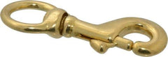 Value Collection - 3-1/8" Long Oval Swivel Eye Bolt Snap - Solid Brass with 5/16" Snap Opening - First Tool & Supply