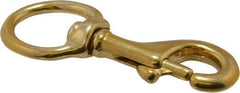 Value Collection - 3-5/8" Long Oval Swivel Eye Bolt Snap - Solid Brass with 3/8" Snap Opening - First Tool & Supply