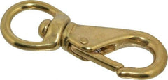 Value Collection - 3-1/4" Long Swivel Eye Boat Snap - Solid Brass with 3/8" Snap Opening - First Tool & Supply