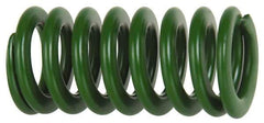 Associated Spring Raymond - 63mm Hole Diam, 38mm Rod Diam, 10" Free Length, Green Die Spring - 4794 N Max Deflection, 102mm Max Deflection, Light Duty, Chromium Alloy Steel - First Tool & Supply