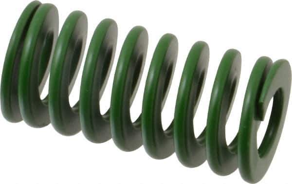 Associated Spring Raymond - 25mm Hole Diam, 12.5mm Rod Diam, 2" Free Length, Green Die Spring - 880 N Max Deflection, 20mm Max Deflection, Light Duty, Chromium Alloy Steel - First Tool & Supply