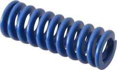 Associated Spring Raymond - 16mm Hole Diam, 8mm Rod Diam, 1-3/4" Free Length, Blue Die Spring - 501 N Max Deflection, 16.7mm Max Deflection, Medium Duty, Chromium Alloy Steel - First Tool & Supply