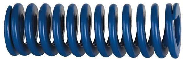 Associated Spring Raymond - 63mm Hole Diam, 38mm Rod Diam, 4-1/2" Free Length, Blue Die Spring - 8041 N Max Deflection, 43mm Max Deflection, Medium Duty, Chromium Alloy Steel - First Tool & Supply