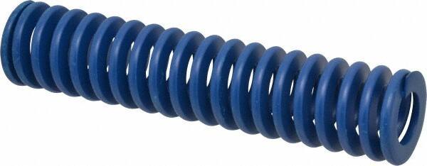 Associated Spring Raymond - 50mm Hole Diam, 25mm Rod Diam, 9" Free Length, Blue Die Spring - 4377.3999 N Max Deflection, 86mm Max Deflection, Medium Duty, Chromium Alloy Steel - First Tool & Supply