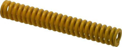 Associated Spring Raymond - 10mm Hole Diam, 5mm Rod Diam, 2-1/2" Free Length, Yellow Die Spring - 211.2 N Max Deflection, 16mm Max Deflection, Extra Strong, Chromium Alloy Steel - First Tool & Supply