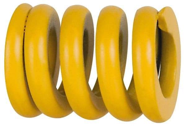 Associated Spring Raymond - 50mm Hole Diam, 25mm Rod Diam, 152mm Free Length, Yellow Die Spring - 9082 N Max Deflection, 38mm Max Deflection, Extra Strong, Chromium Alloy Steel - First Tool & Supply