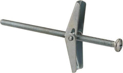 Powers Fasteners - 3/16" Screw, 3/16" Diam, 4" Long, Toggle Bolt Drywall & Hollow Wall Anchor - 1/2" Drill, Zinc Plated, Steel, Grade Zamac 7, Use in Drywall & Wallboard - First Tool & Supply