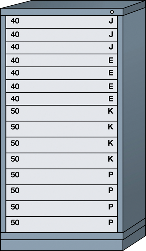 Eye Level-Standard Cabinet - 15 Drawers - 30 x 28-1/4 x 59-1/4" - Single Drawer Access - First Tool & Supply