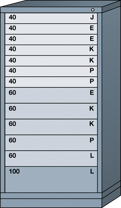 Eye Level-Standard Cabinet - 13 Drawers - 30 x 28-1/4 x 59-1/4" - Single Drawer Access - First Tool & Supply