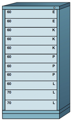 59.25 x 28.25 x 30'' (11 Drawers) - Pre-Engineered Modular Drawer Cabinet Eye-Level (192 Compartments) - First Tool & Supply