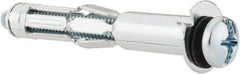 Powers Fasteners - 1/4" Screw, 7/16" Diam, 2-3/4" Long, 5/8 to 1-1/8" Thick, Sleeve Drywall & Hollow Wall Anchor - 7/16" Drill, Zinc Plated, Steel, Grade 5, Use in Concrete, & Masonry, Drywall, Plywood & Wallboard - First Tool & Supply