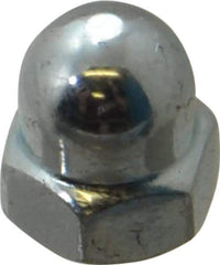 Value Collection - M4x0.7 7mm Width Across Flats, Zinc Plated, Steel Acorn Nut - 8mm Overall Height, Grade 2, DIN 1587 - First Tool & Supply