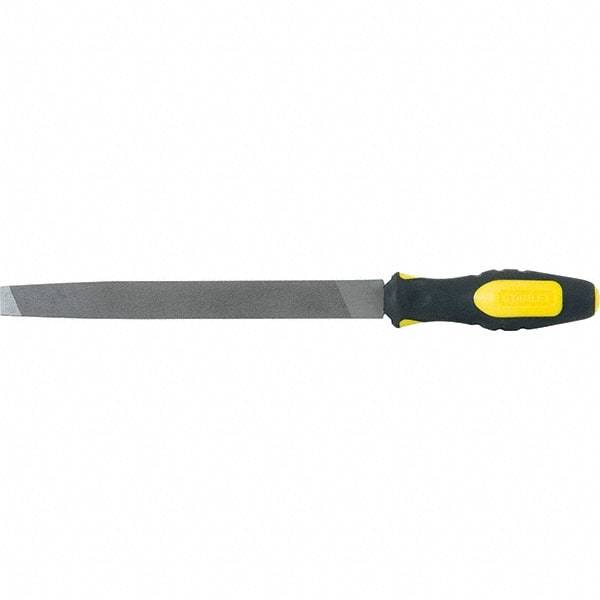 Stanley - 8" Long, Bastard Cut, Flat American-Pattern File - Single Cut, 2.9" Overall Thickness, Handle - First Tool & Supply