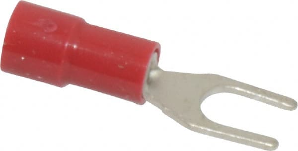 Thomas & Betts - #8 Stud, 22 to 16 AWG Compatible, Partially Insulated, Crimp Connection, Standard Fork Terminal - First Tool & Supply