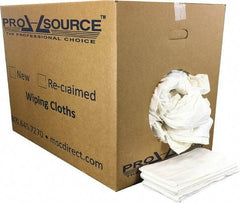 PRO-SOURCE - 12 Inch Long x 20 Inch Wide Virgin Cotton Diaper Rags - White, Knit, Lint Free, 50 Lbs. at 2 to 4 per Pound, Box - First Tool & Supply