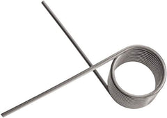 Associated Spring Raymond - 180° Deflection Angle, 0.869" OD, 0.095" Wire Diam, 2 Coils, Torsion Spring - 17/32" Max Tool Size, 3 In/Lb Torque at Leg Length - First Tool & Supply