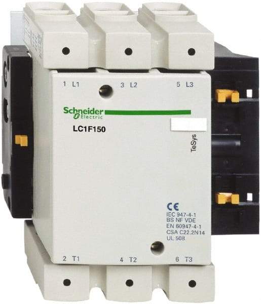 Schneider Electric - 3 Pole, 48 Coil VAC, 250 Amp at 440 VAC, Nonreversible IEC Contactor - Bureau Veritas, CCC, CSA, DNV, EN/IEC 60947-1, EN/IEC 60947-4-1, GL, JEM 1038, LROS, RINA, RMRoS, RoHS Compliant, UL Listed - First Tool & Supply