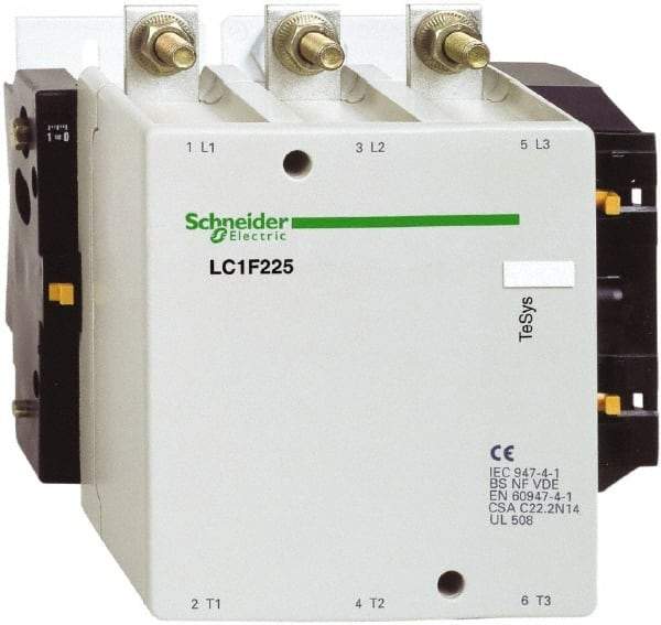 Schneider Electric - 3 Pole, 330 Amp at 440 VAC and 400 Amp at 440 VAC, Nonreversible IEC Contactor - Bureau Veritas, CCC, CSA, DNV, EN/IEC 60947-1, EN/IEC 60947-4-1, GL, JEM 1038, LROS, RINA, RMRoS, RoHS Compliant, UL Listed - First Tool & Supply