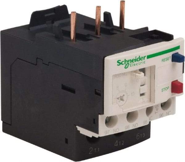 Schneider Electric - 3 Pole, NEMA Size 00-1, 7 to 10 Amp, 690 VAC, Thermal NEMA Overload Relay - Trip Class 20, For Use with LC1D09, LC1D12, LC1D18, LC1D25, LC1D32 and LC1D38 - First Tool & Supply