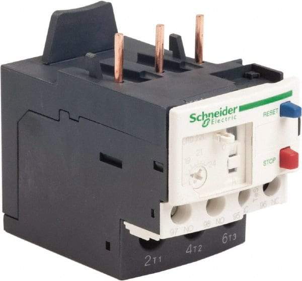 Schneider Electric - 3 Pole, NEMA Size 0-1, 16 to 24 Amp, 690 VAC, Thermal NEMA Overload Relay - Trip Class 20, For Use with LC1D18, LC1D25, LC1D32 and LC1D38 - First Tool & Supply