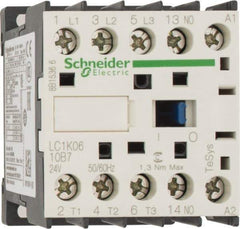 Schneider Electric - 3 Pole, 24 Coil VAC at 50/60 Hz, 6 Amp at 440 VAC, Nonreversible IEC Contactor - BS 5424, CSA, IEC 60947, NF C 63-110, RoHS Compliant, UL Listed, VDE 0660 - First Tool & Supply