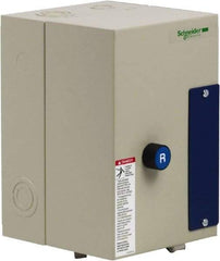 Schneider Electric - 3 Pole, 32 Amp, 120 Coil VAC, Nonreversible Enclosed IEC Motor Starter - 1 Phase Hp: 2 at 120 VAC, 5 at 240 VAC, 3 Phase Hp: 10 at 208 VAC, 10 at 230 VAC, 20 at 460 VAC, 25 at 575 VAC - First Tool & Supply