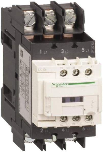 Schneider Electric - 3 Pole, 208 Coil VAC at 50/60 Hz, 40 Amp at 440 VAC, Nonreversible IEC Contactor - CCC, CSA, CSA C22.2 No. 14, EN/IEC 60947-4-1, EN/IEC 60947-5-1, GOST, RoHS Compliant, UL 508, UL Listed - First Tool & Supply