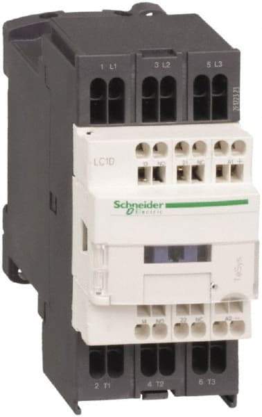 Schneider Electric - 3 Pole, 48 Coil VAC at 50/60 Hz, 12 Amp at 440 VAC and 16 Amp at 440 VAC, Nonreversible IEC Contactor - 1 Phase hp: 1 at 115 VAC, 2 at 230/240 VAC, 3 Phase hp: 10 at 575/600 VAC, 3 at 200/208 VAC, 3 at 230/240 VAC, 7.5 at 460/480 VAC - First Tool & Supply