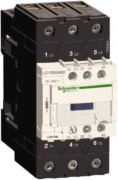 Schneider Electric - 3 Pole, 24 Coil VDC, 65 Amp at 440 VAC, Nonreversible IEC Contactor - CCC, CSA, CSA C22.2 No. 14, EN/IEC 60947-4-1, EN/IEC 60947-5-1, GOST, RoHS Compliant, UL 508, UL Listed - First Tool & Supply