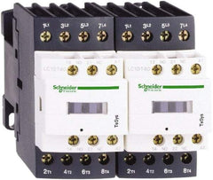 Schneider Electric - 3 Pole, 120 Coil VAC at 50/60 Hz, 40 Amp at 440 VAC, Reversible IEC Contactor - 1 Phase hp: 3 at 115 VAC, 5 at 230/240 VAC, 3 Phase hp: 10 at 200/208 VAC, 10 at 230/240 VAC, 30 at 460/480 VAC, 30 at 575/600 VAC - First Tool & Supply