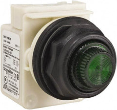 Schneider Electric - 120 V Green Lens Indicating Light - Round Lens, Screw Clamp Connector, Corrosion Resistant, Dust Resistant, Oil Resistant - First Tool & Supply