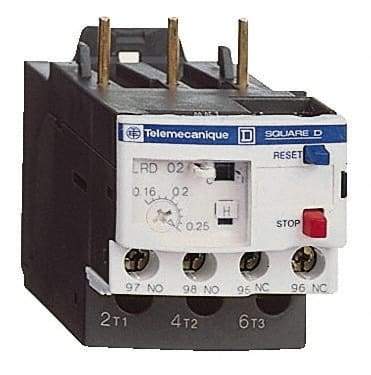 Schneider Electric - 0.1 to 0.16 Amp, 690 VAC, Thermal IEC Overload Relay - Trip Class 10A, For Use with LC1D09 and LC1D38 - First Tool & Supply