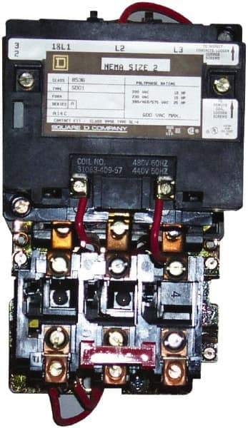 Square D - 208 Coil VAC at 60 Hz, 45 Amp, NEMA Size 2, Nonreversible Open Enclosure NEMA Motor Starter - First Tool & Supply