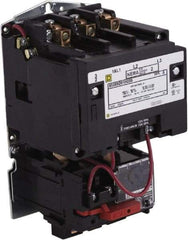 Square D - 208 Coil VAC at 60 Hz, 600 Coil VAC, 27 Amp, NEMA Size 1, Open Enclosure NEMA Motor Starter - 1 Phase hp: 7 1/2 at 200 Volt, 7 1/2 at 230 Volt, 3 Phase hp: 10 at 460 Volt, 10 at 575 Volt - First Tool & Supply