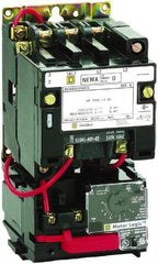 Square D - 110 Coil VAC at 50 Hz, 120 Coil VAC at 60 Hz, 9 Amp, Nonreversible Open Enclosure NEMA Motor Starter - 3 Phase hp: 1-1/2 at 200 VAC, 1-1/2 at 230 VAC, 2 at 460 VAC, 2 at 575 VAC - First Tool & Supply