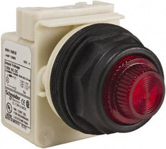 Schneider Electric - 120 V Red Lens Indicating Light - Round Lens, Screw Clamp Connector, Corrosion Resistant, Dust Resistant, Oil Resistant - First Tool & Supply