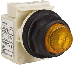 Schneider Electric - 24 V, 28 V Amber Lens Indicating Light - Round Lens, Screw Clamp Connector, Corrosion Resistant, Dust Resistant, Oil Resistant - First Tool & Supply