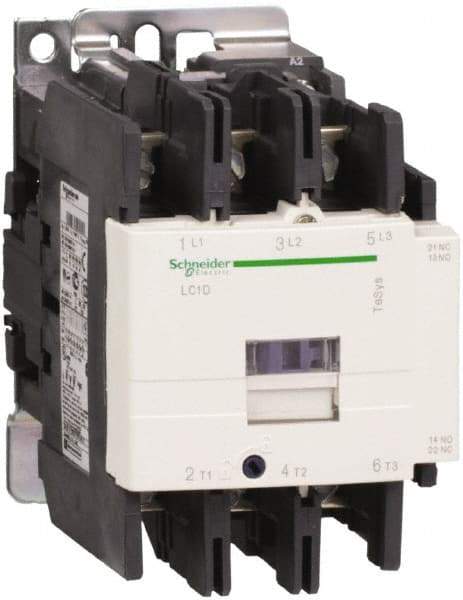 Schneider Electric - 3 Pole, 120 Coil VAC at 50/60 Hz, 80 Amp at 440 VAC, Nonreversible IEC Contactor - Bureau Veritas, CCC, CSA, CSA C22.2 No. 14, DNV, EN/IEC 60947-4-1, EN/IEC 60947-5-1, GL, GOST, LROS, RINA, RoHS Compliant, UL 508, UL Listed - First Tool & Supply