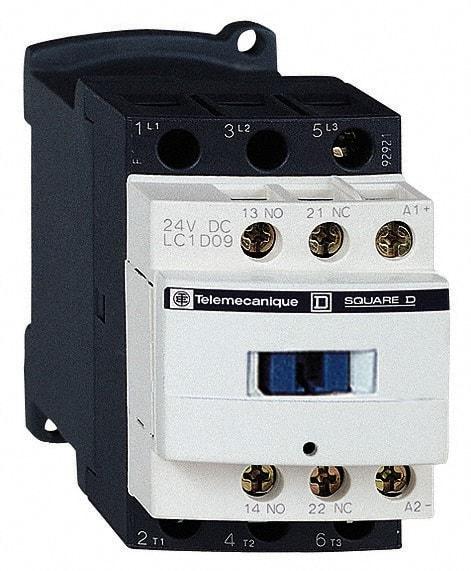 Schneider Electric - 3 Pole, 120 Coil VAC at 50/60 Hz, 25 Amp at 440 VAC and 9 Amp at 440 VAC, Nonreversible IEC Contactor - 1 Phase hp: 0.5 at 115 VAC, 1 at 230/240 VAC, 3 Phase hp: 2 at 200/208 VAC, 2 at 230/240 VAC, 5 at 460/480 VAC, 7.5 at 575/600 VAC - First Tool & Supply