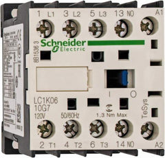 Schneider Electric - 3 Pole, 120 Coil VAC at 50/60 Hz, 6 Amp at 440 VAC, Nonreversible IEC Contactor - BS 5424, CSA, IEC 60947, NF C 63-110, RoHS Compliant, UL Listed, VDE 0660 - First Tool & Supply