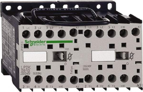 Schneider Electric - 3 Pole, 24 Coil VDC, 6 Amp at 440 VAC, Reversible IEC Contactor - BS 5424, CSA, IEC 60947, NF C 63-110, RoHS Compliant, UL Listed, VDE 0660 - First Tool & Supply