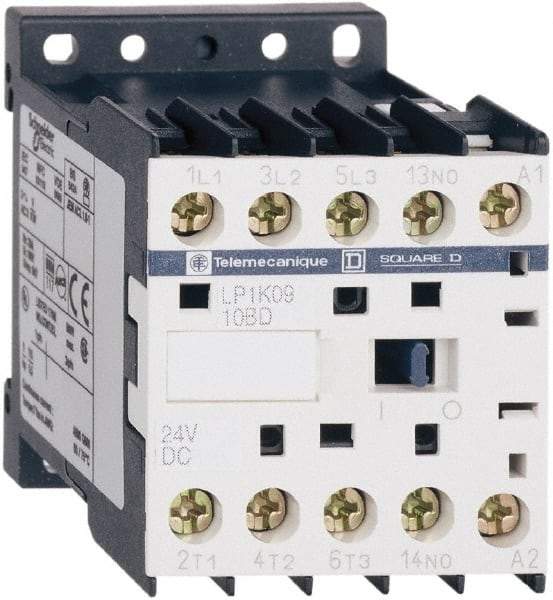 Schneider Electric - 3 Pole, 24 Coil VDC, 12 Amp at 440 VAC, 16 Amp at 690 VAC and 20 Amp at 440 VAC, Nonreversible IEC Contactor - BS 5424, CSA, IEC 60947, NF C 63-110, RoHS Compliant, UL Listed, VDE 0660 - First Tool & Supply