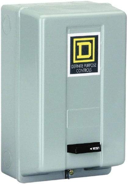 Square D - 3 Pole, 20 Amp Inductive Load, 440 Coil VAC at 50 Hz and 480 Coil VAC at 60 Hz, Definite Purpose Contactor - Phase 1 and Phase 3 Hp:  1.5 at 115 VAC, 3 at 230 VAC, 7.5 at 230 VAC, 7.5 at 460 VAC, 7.5 at 575 VAC, Enclosed Enclosure, NEMA 1 - First Tool & Supply