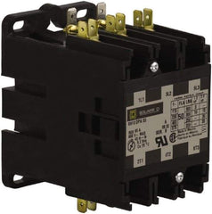 Square D - 3 Pole, 50 Amp Inductive Load, 24 Coil VAC at 50/60 Hz, Definite Purpose Contactor - Phase 1 and Phase 3 Hp:  10 at 230 VAC, 15 at 230 VAC, 3 at 115 VAC, 30 at 460 VAC, 30 at 575 VAC, 65 Amp Resistive Rating, CE, CSA, UL Listed - First Tool & Supply