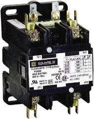 Square D - 2 Pole, 30 Amp Inductive Load, 208 to 240 Coil VAC at 60 Hz and 220 Coil VAC at 50 Hz, Definite Purpose Contactor - Phase 1 Hp:  2 at 115 VAC, 5 at 230 VAC, 40 Amp Resistive Rating, CE, CSA, UL Listed - First Tool & Supply